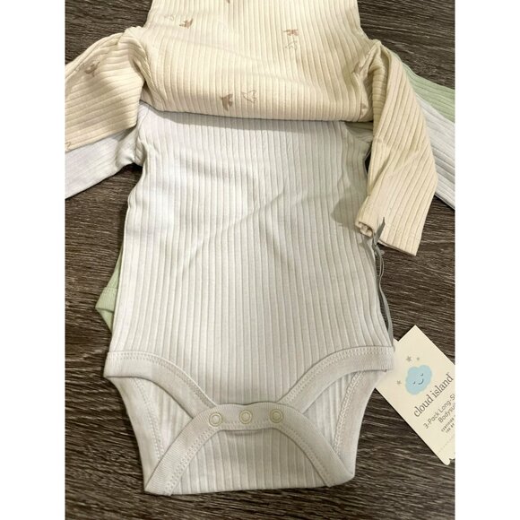 Cloud Island 3-Pack Long-Sleeve Bodysuits NWT Size 0-3 months - Picture 4 of 6